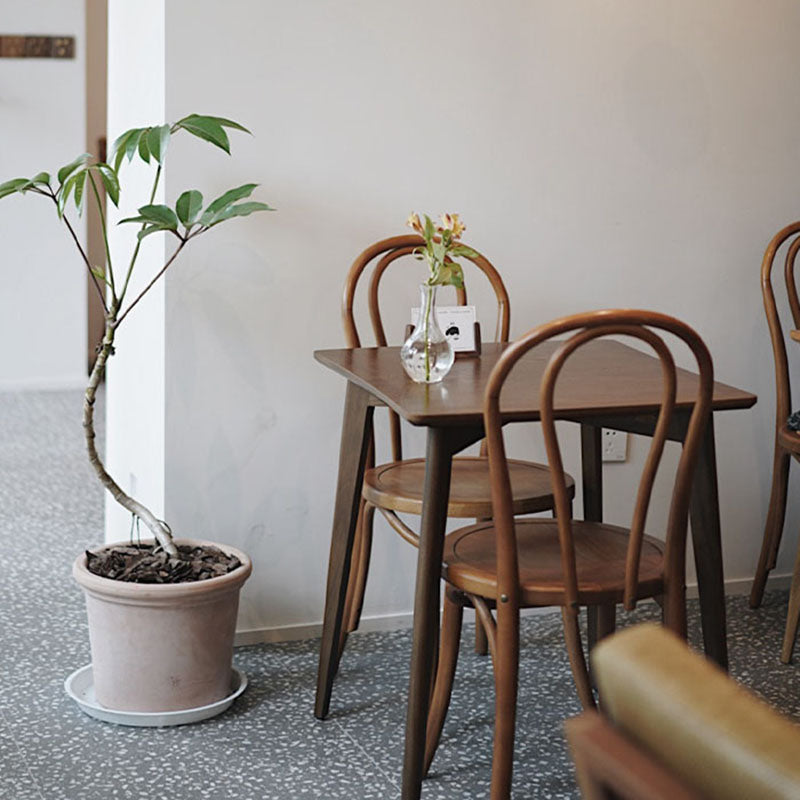 Zeitgenössisches Design Windsor Back Side Chairs Armless Holzbeinseitenstühle