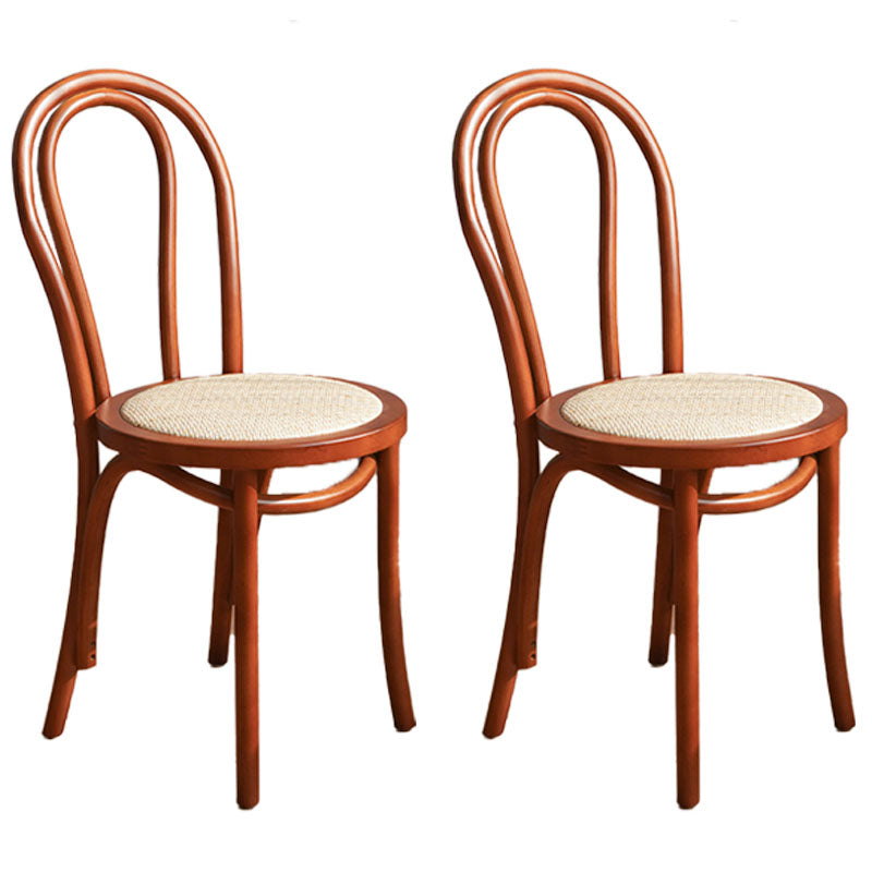 Zeitgenössisches Design Windsor Back Side Chairs Armless Holzbeinseitenstühle