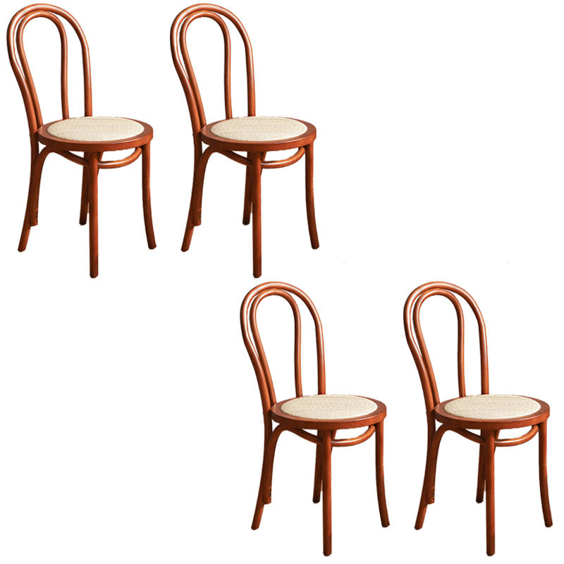Zeitgenössisches Design Windsor Back Side Chairs Armless Holzbeinseitenstühle