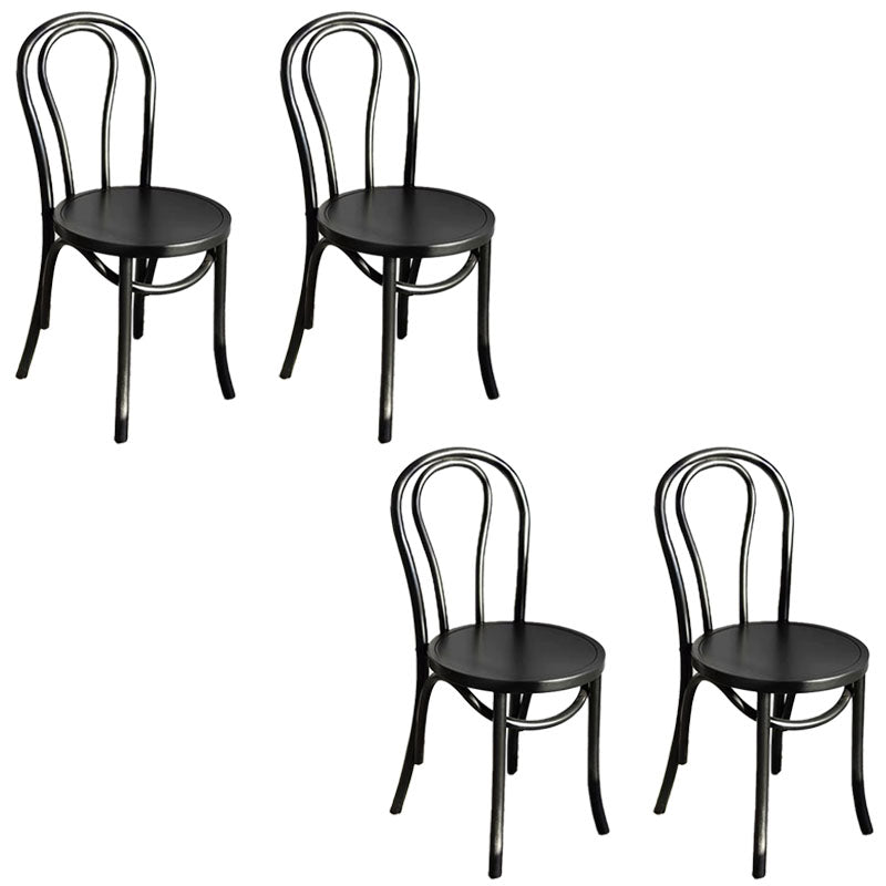 Zeitgenössisches Design Windsor Back Side Chairs Armless Holzbeinseitenstühle