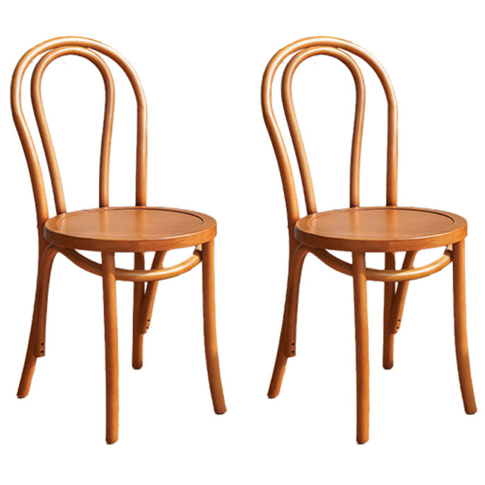 Zeitgenössisches Design Windsor Back Side Chairs Armless Holzbeinseitenstühle