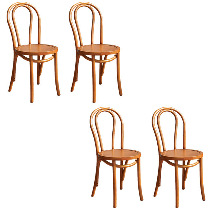 Zeitgenössisches Design Windsor Back Side Chairs Armless Holzbeinseitenstühle