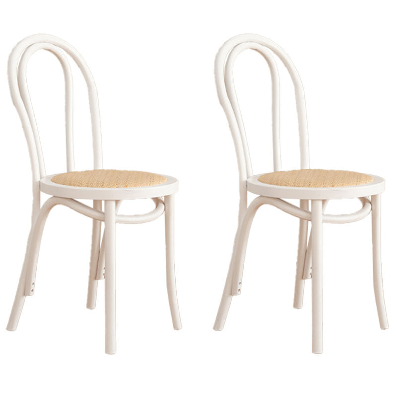Zeitgenössisches Design Windsor Back Side Chairs Armless Holzbeinseitenstühle