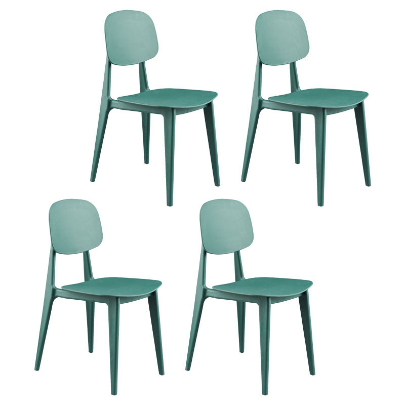 Silla sin brazos de comedor de plástico de estilo contemporáneo, respaldo abierto, sillas laterales para uso doméstico