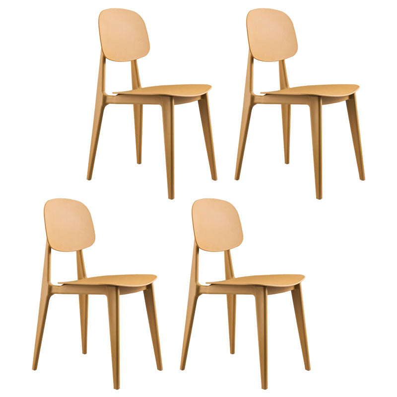 Silla sin brazos de comedor de plástico de estilo contemporáneo, respaldo abierto, sillas laterales para uso doméstico