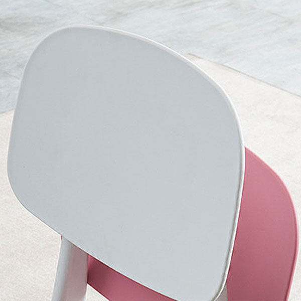 Silla sin brazos de comedor de plástico de estilo contemporáneo, respaldo abierto, sillas laterales para uso doméstico