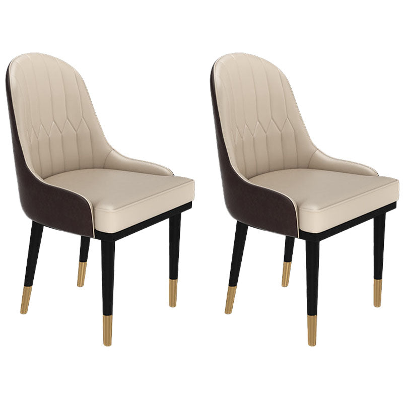 Glam Metal Dining Room Chair Armless Parsons Chair for Restaurant Use