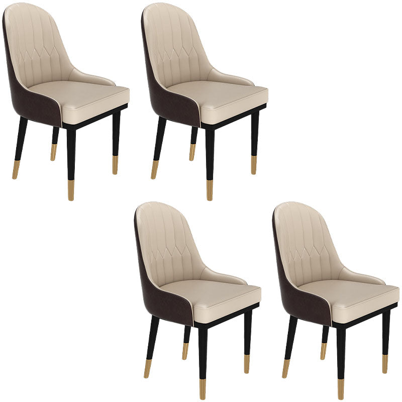 Glam Metal Dining Room Chair Armless Parsons Chair for Restaurant Use
