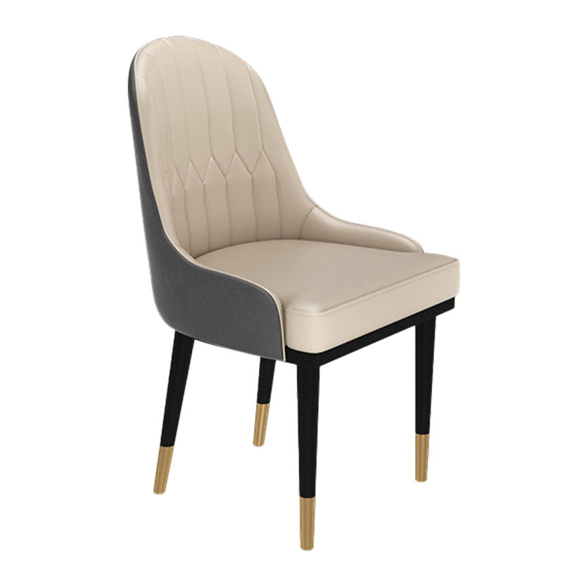 Glam Metal Dining Room Chair Armless Parsons Chair for Restaurant Use