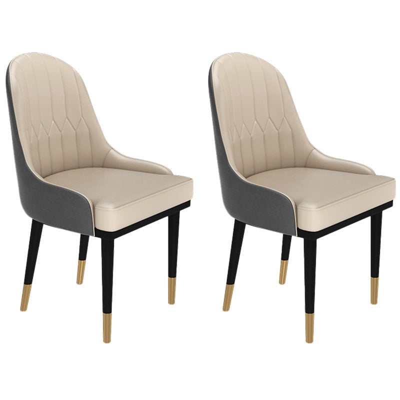 Glam Metal Dining Room Chair Armless Parsons Chair for Restaurant Use