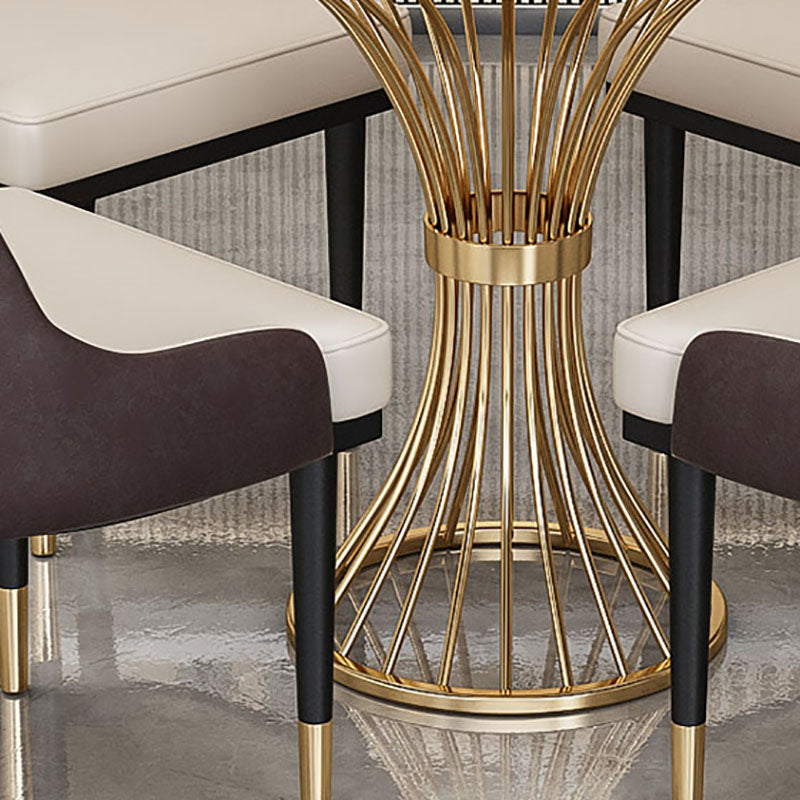 Glam Metal Dining Room Chair Armless Parsons Chair for Restaurant Use