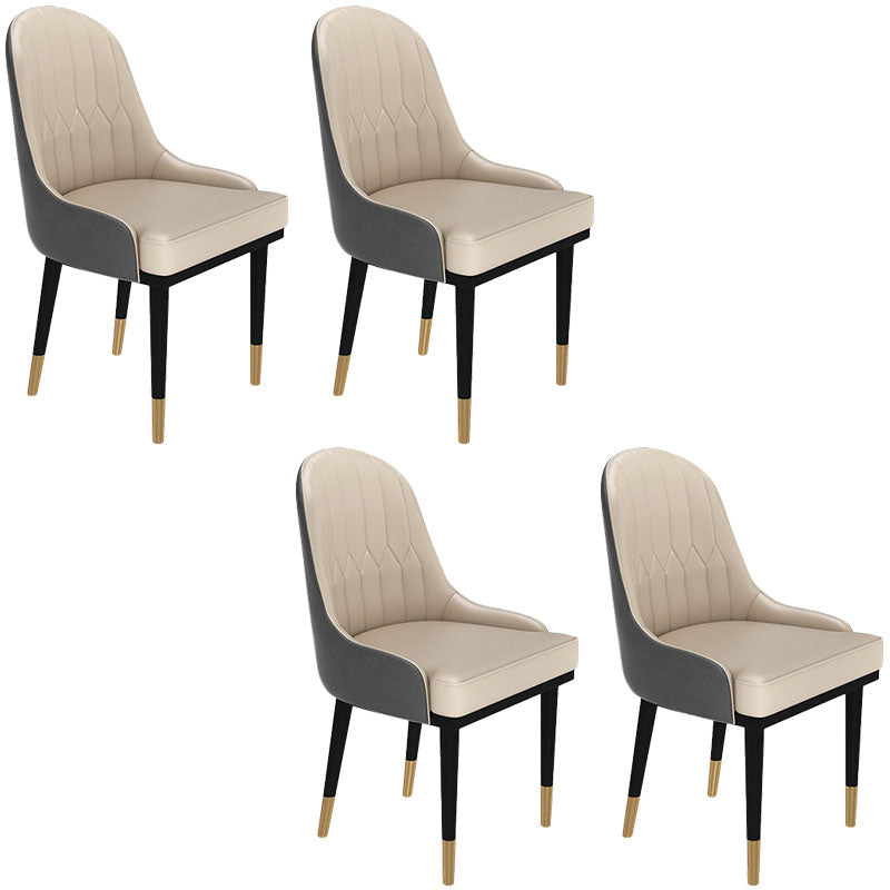 Glam Metal Dining Room Chair Armless Parsons Chair for Restaurant Use
