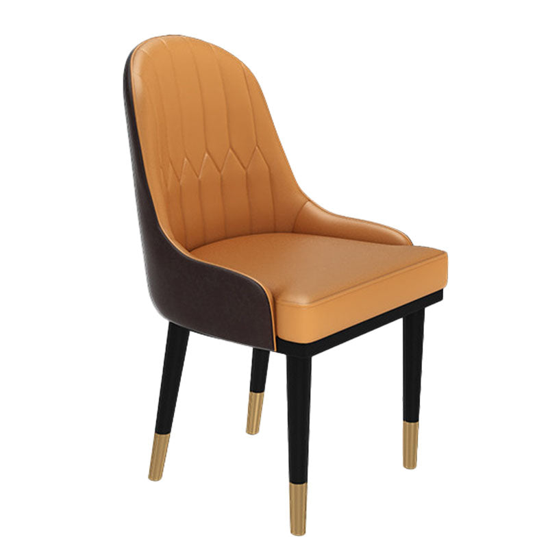Glam Metal Dining Room Chair Armless Parsons Chair for Restaurant Use