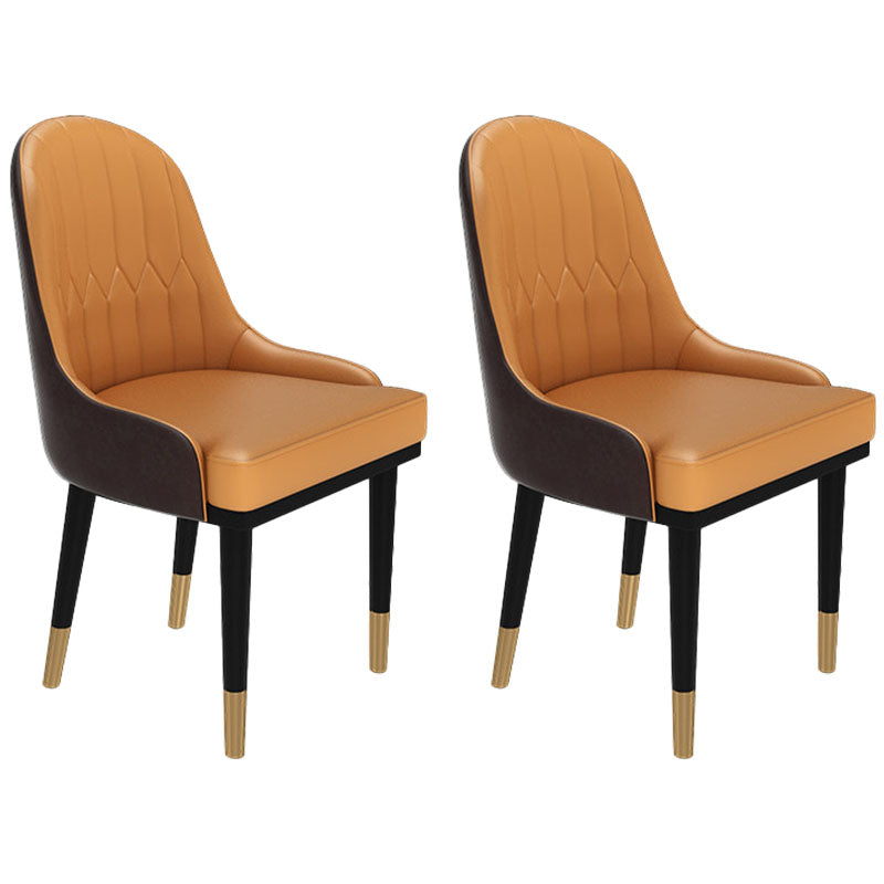 Glam Metal Dining Room Chair Armless Parsons Chair for Restaurant Use