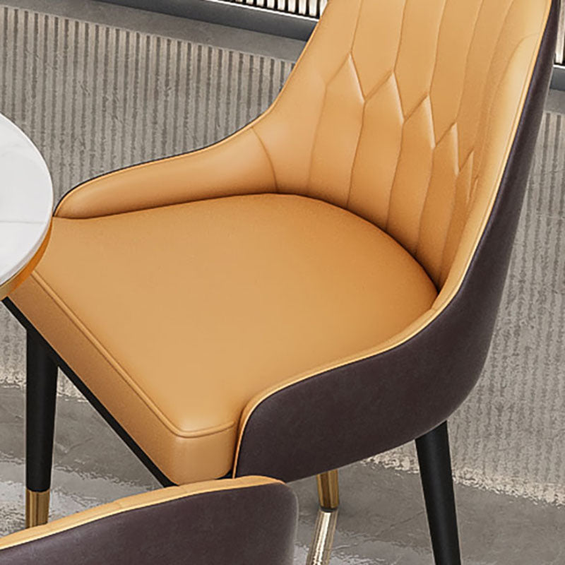 Glam Metal Dining Room Chair Armless Parsons Chair for Restaurant Use