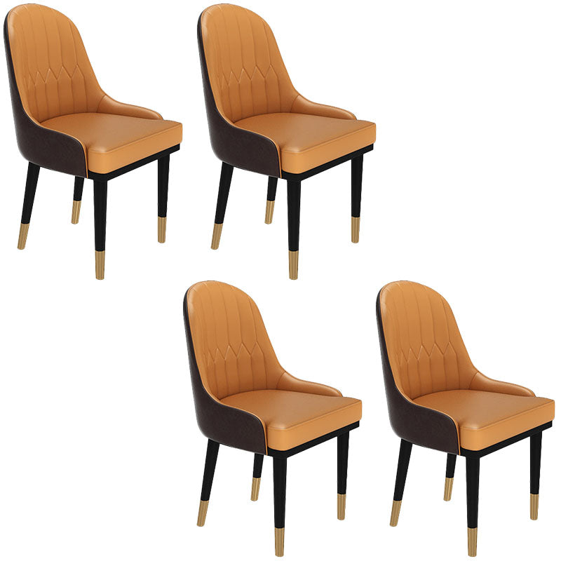 Glam Metal Dining Room Chair Armless Parsons Chair for Restaurant Use