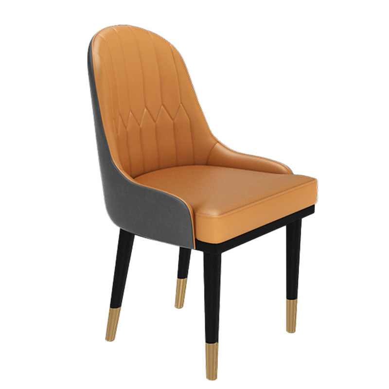 Glam Metal Dining Room Chair Armless Parsons Chair for Restaurant Use