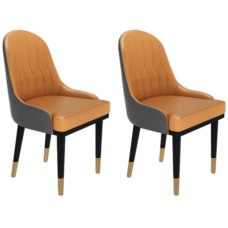 Glam Metal Dining Room Chair Armless Parsons Chair for Restaurant Use