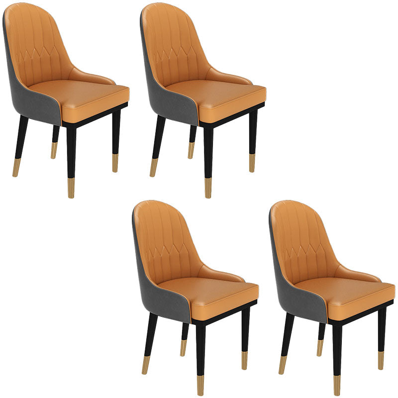 Glam Metal Dining Room Chair Armless Parsons Chair for Restaurant Use