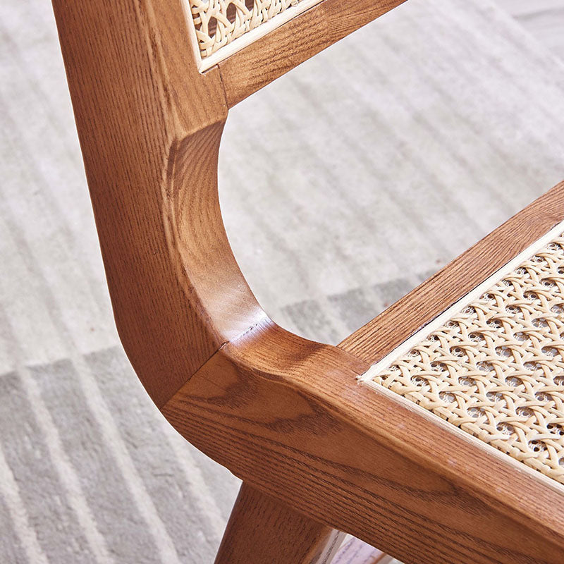 Sillas laterales de mimbre de diseño minimalista con respaldo abierto que cena la silla lateral