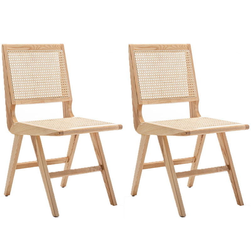 Sillas laterales de mimbre de diseño minimalista con respaldo abierto que cena la silla lateral