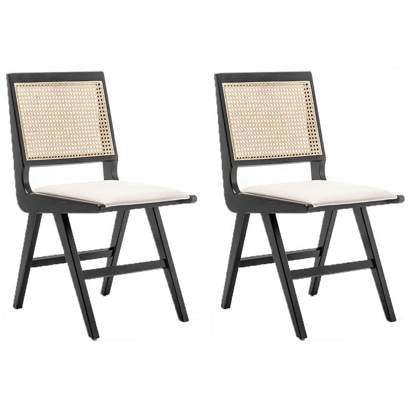 Sillas laterales de mimbre de diseño minimalista con respaldo abierto que cena la silla lateral