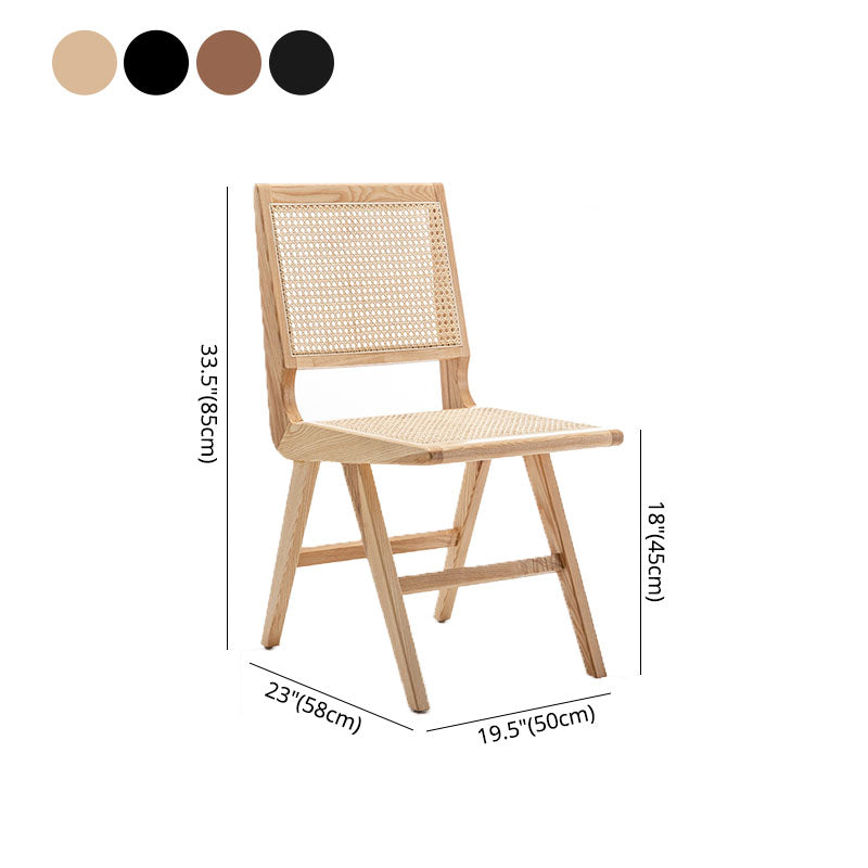 Sillas laterales de mimbre de diseño minimalista con respaldo abierto que cena la silla lateral