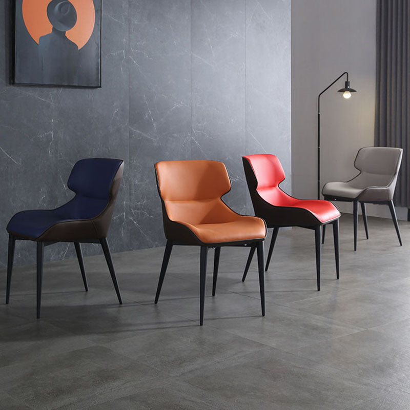 Sillón orejero de diseño moderno para el hogar, sillas laterales de comedor de cuero