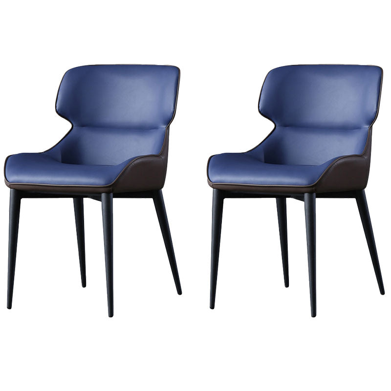Sillón orejero de diseño moderno para el hogar, sillas laterales de comedor de cuero