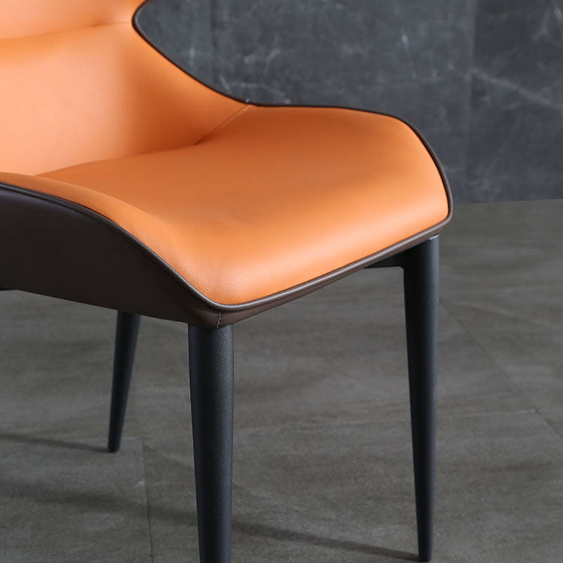 Sillón orejero de diseño moderno para el hogar, sillas laterales de comedor de cuero