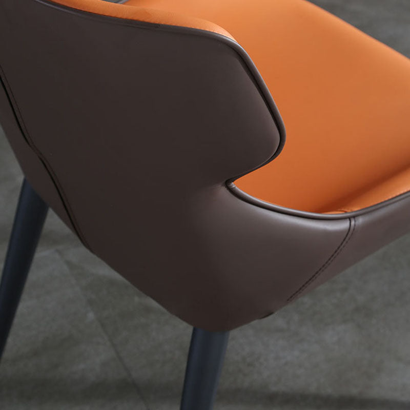Sillón orejero de diseño moderno para el hogar, sillas laterales de comedor de cuero