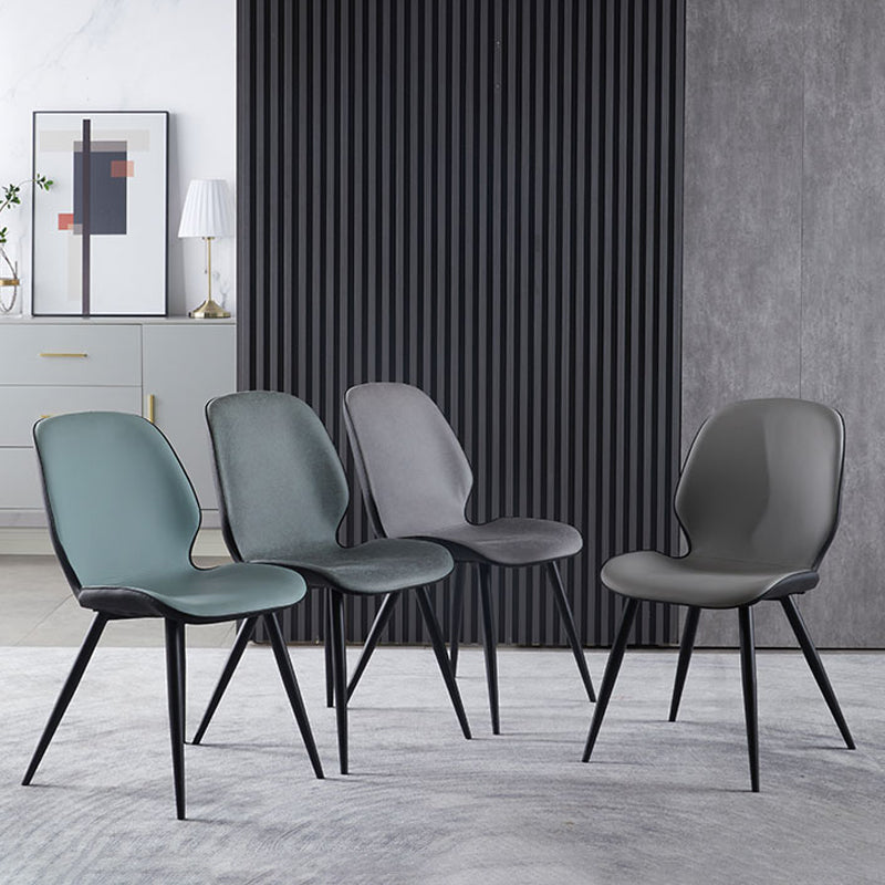 Silla de comedor de metal moderno Silla lateral con respaldo para uso en restaurantes