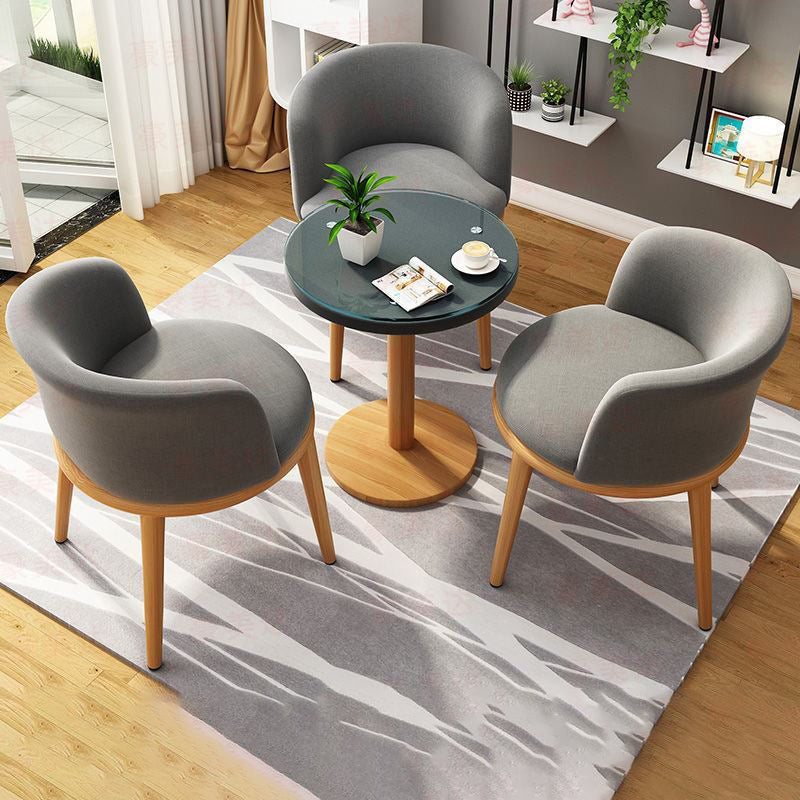 Silla de comedor moderna de metal, sillas de comedor tapizadas sin brazos para uso en restaurantes