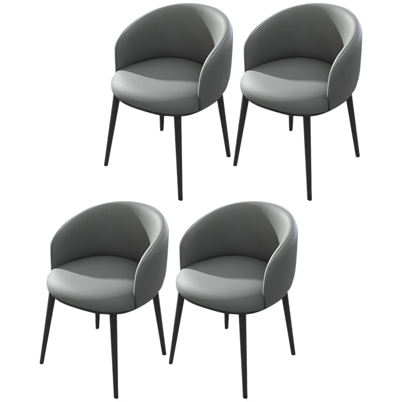 Silla de comedor tapizada moderna con respaldo sólido y acabado mate