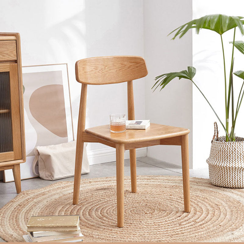 Silla lateral de comedor con respaldo abierto de diseño contemporáneo, sillas sin brazos con patas de madera