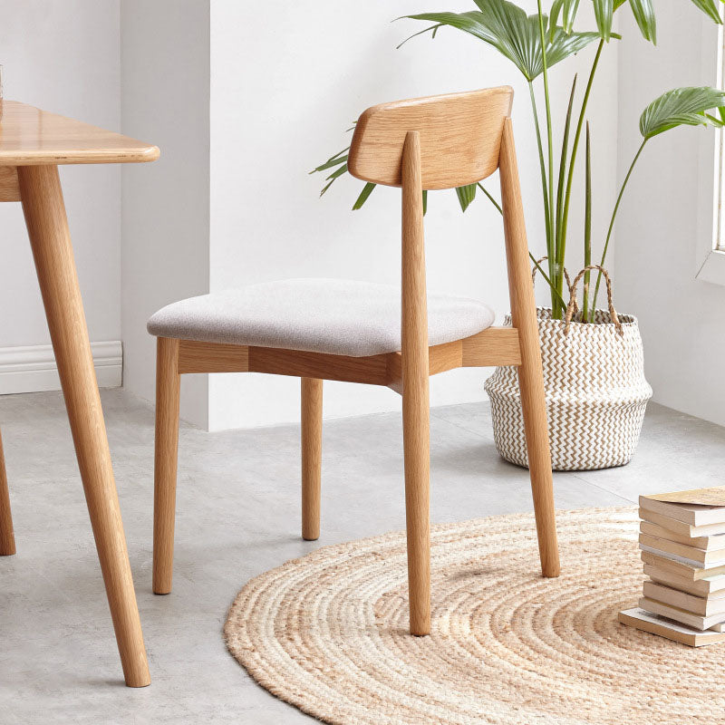 Silla lateral de comedor con respaldo abierto de diseño contemporáneo, sillas sin brazos con patas de madera