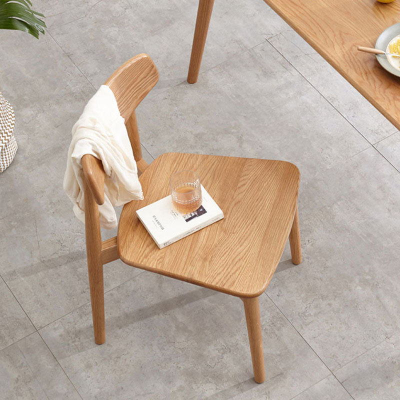 Silla lateral de comedor con respaldo abierto de diseño contemporáneo, sillas sin brazos con patas de madera