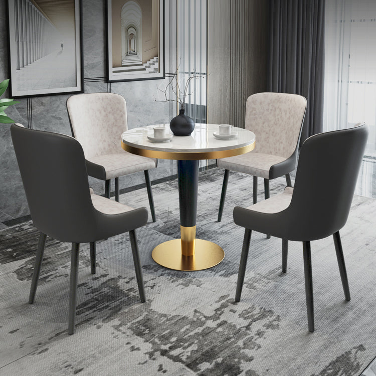 1/2/3/4/5 Pcs Metal Modern Dining Set with Round Dining Table Dinette Set