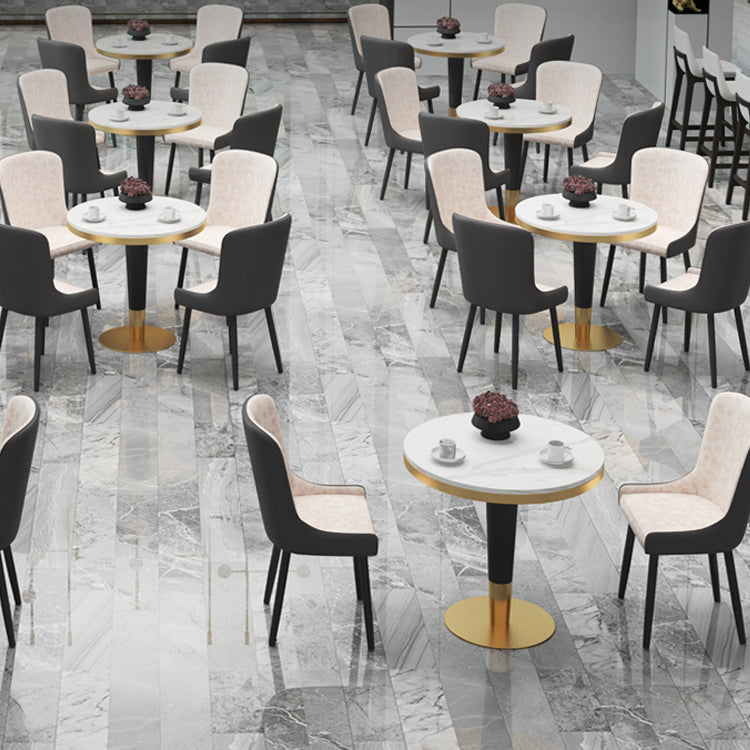 1/2/3/4/5 Pcs Metal Modern Dining Set with Round Dining Table Dinette Set