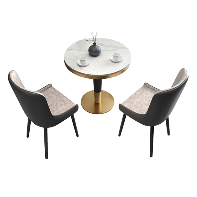 1/2/3/4/5 Pcs Metal Modern Dining Set with Round Dining Table Dinette Set