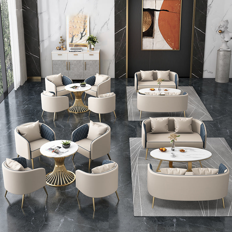 1/5 Pcs Metal Glam Style Dining Room Set with Round Table and Pedestal Base Dining Set