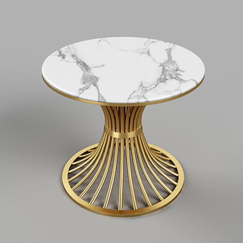 1/5 Pcs Metal Glam Style Dining Room Set with Round Table and Pedestal Base Dining Set