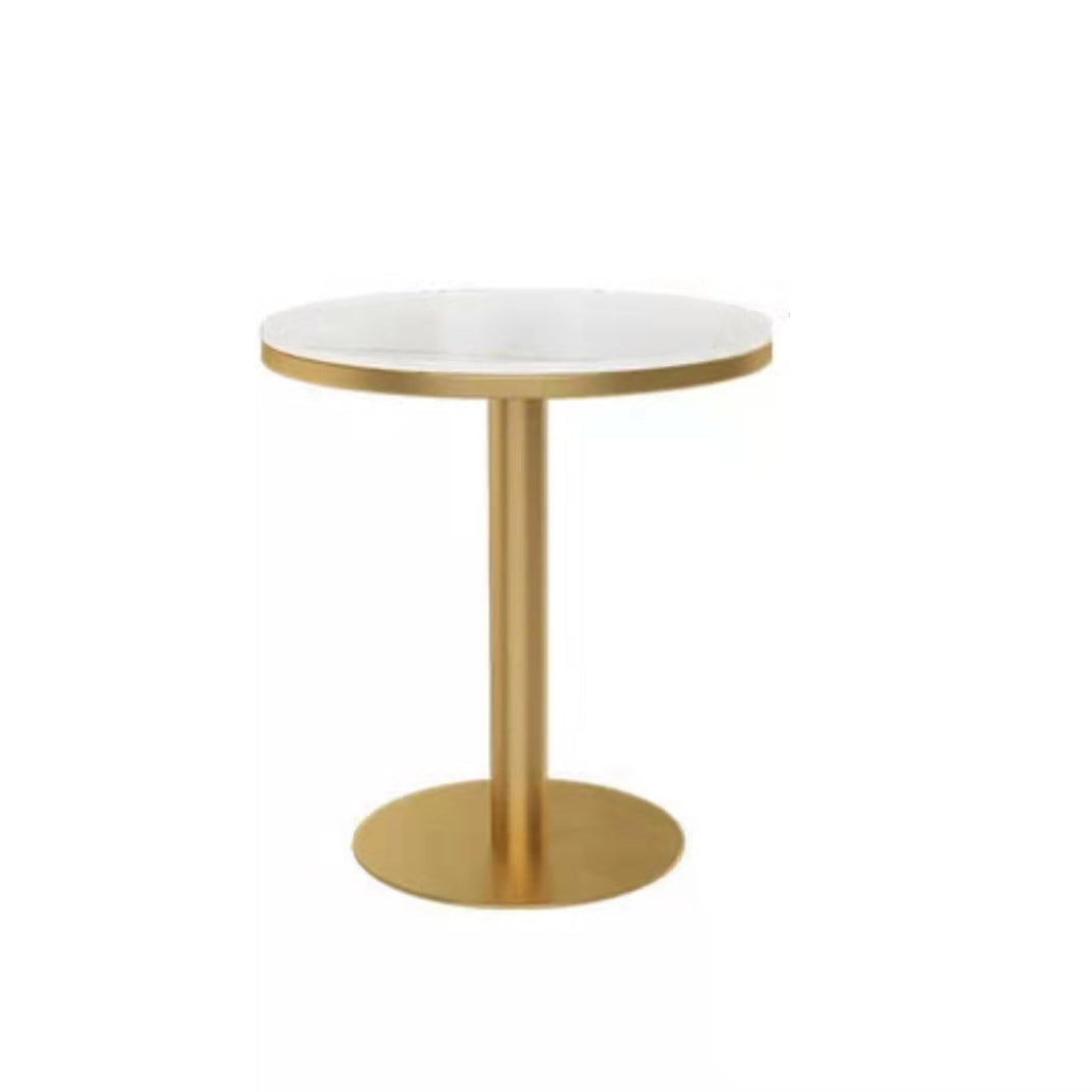 1/3 Pcs Metal Glam Dining Room Set with Round Table and Pedestal Base Dining Set