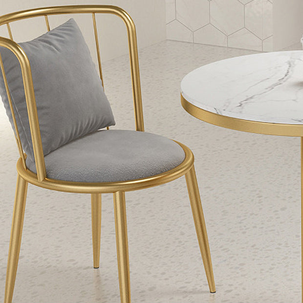 1/3 Pcs Metal Glam Dining Room Set with Round Table and Pedestal Base Dining Set