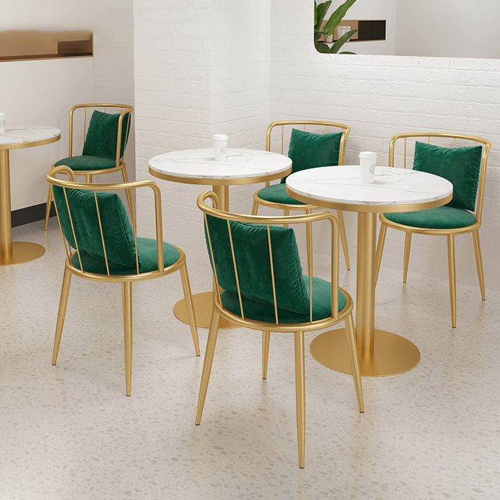 1/3 Pcs Metal Glam Dining Room Set with Round Table and Pedestal Base Dining Set