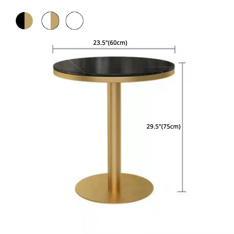 1/3 Pcs Metal Glam Dining Room Set with Round Table and Pedestal Base Dining Set
