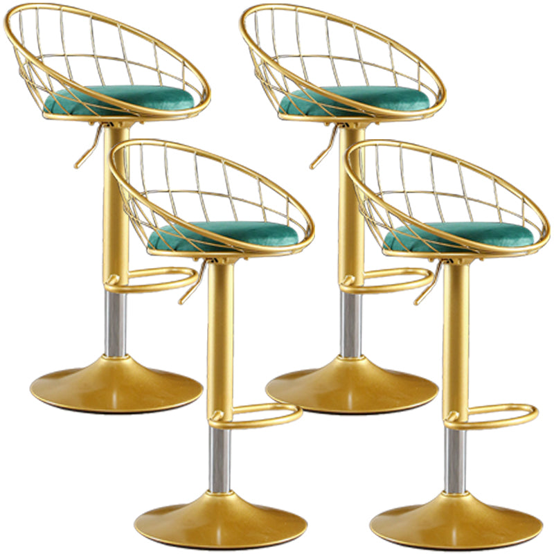 Taburete de bar ajustable Glam, taburete de bar con respaldo y reposapiés y giratorio
