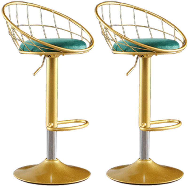 Taburete de bar ajustable Glam, taburete de bar con respaldo y reposapiés y giratorio