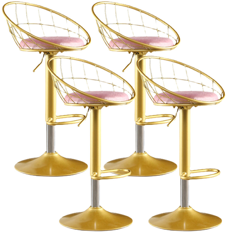 Taburete de bar ajustable Glam, taburete de bar con respaldo y reposapiés y giratorio