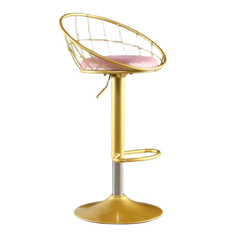 Taburete de bar ajustable Glam, taburete de bar con respaldo y reposapiés y giratorio